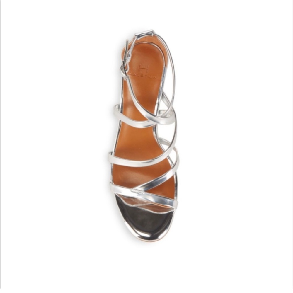 NWOB H by Halston Luna Silver Sandal Heels - Picture 3 of 9